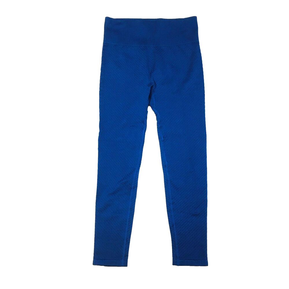 Zyia Active Textured 24" Cropped‎ Leggings Womens L Blue Casual Workout Gym Run